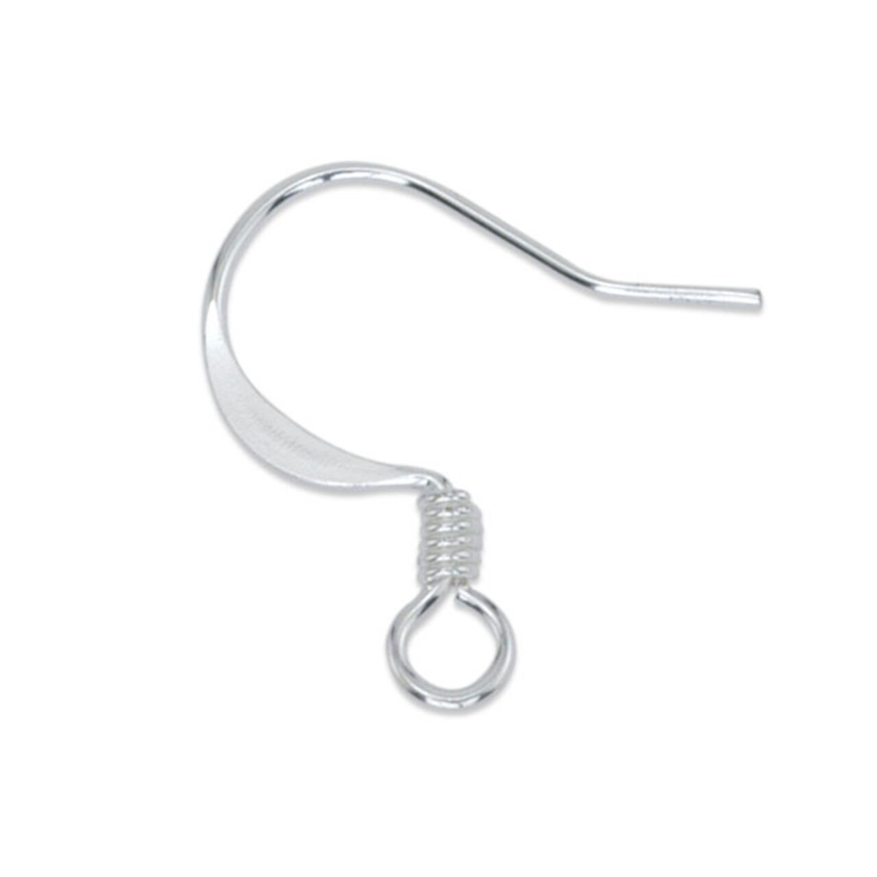 Beadalon Ear Wires, Dapped &#x26; Spring, Silver-Plated, 20/Pkg.